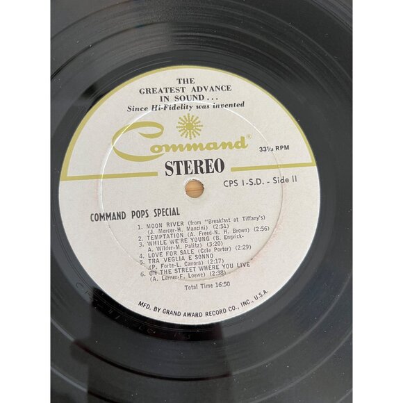 Command Records Pop Special Vinyl LP Record CPS 1-S.D. Vintage Album - Picture 2 of 4
